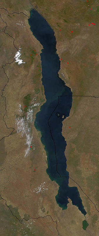 Le Lac Malawi: phot par satellite